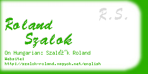 roland szalok business card